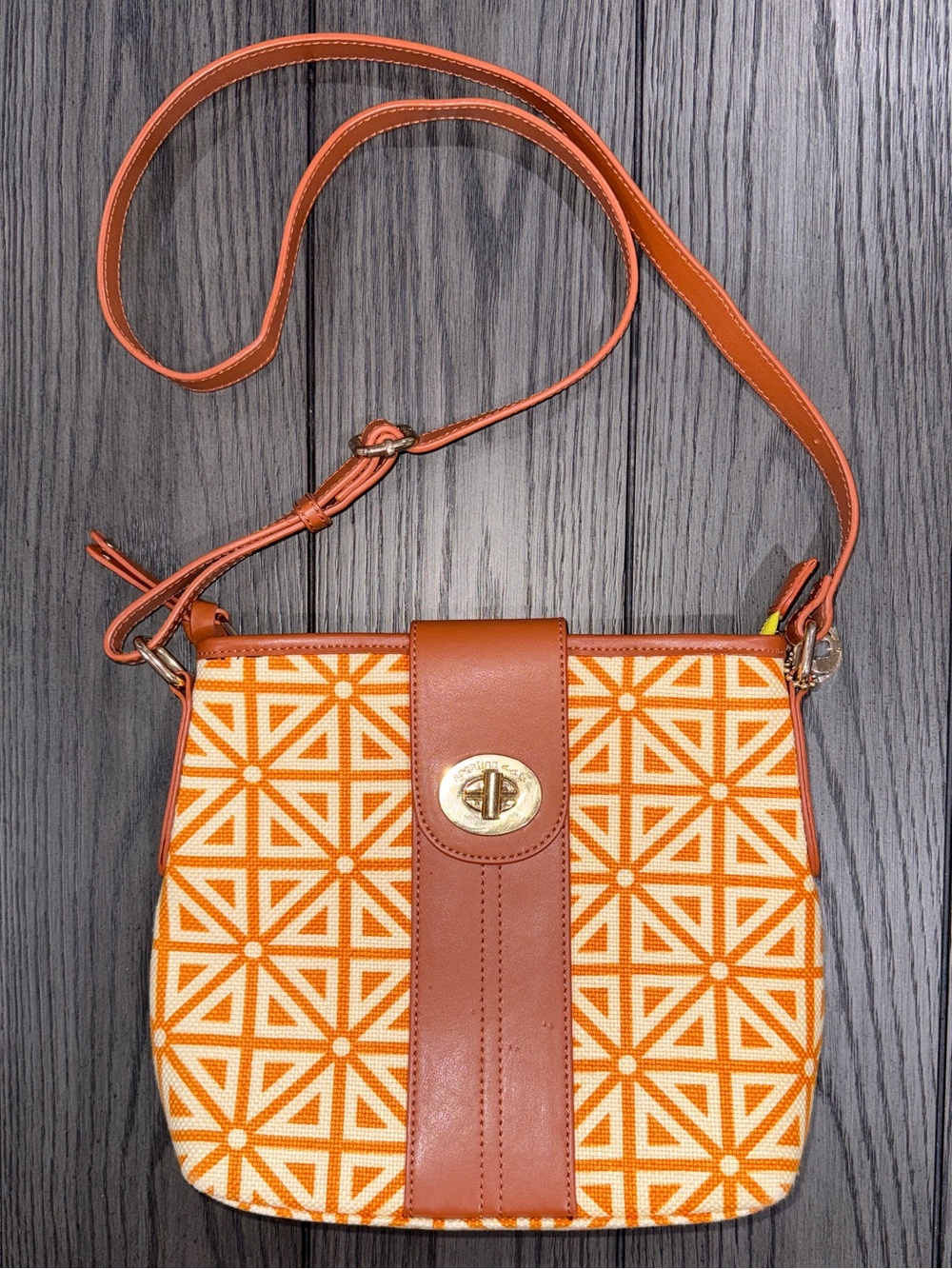 Spartina 449 Daufuskie Island Prestwick Linen and Leather Crossbody Bag Retired